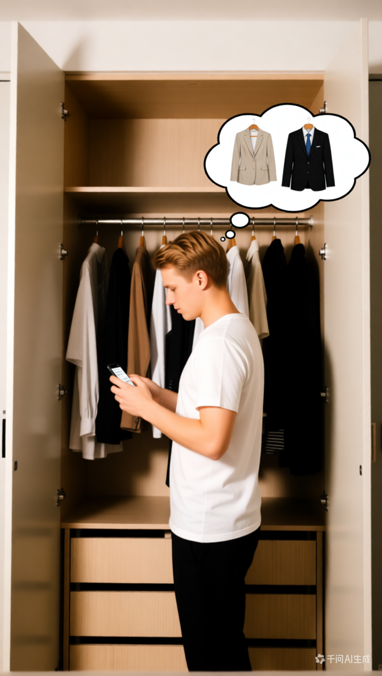 Person using phone to preview online clothes